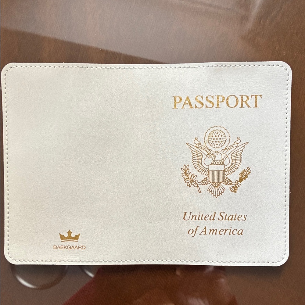 Stylish Cream and Gray Passport Holder